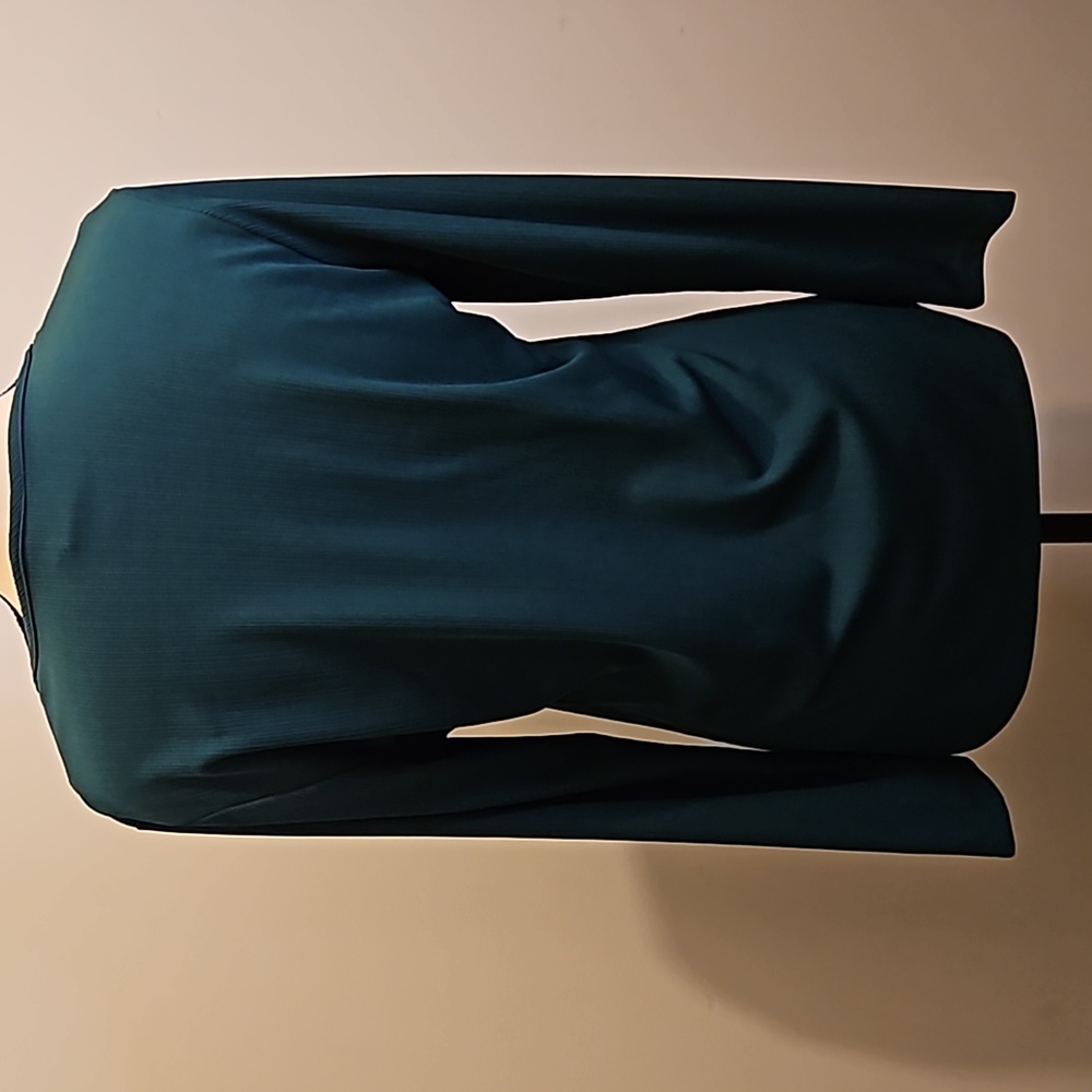 Casual Land Women's XL Green Ribbed Long Sleeve Stretch Pull Over Top #W-584 - Picture 6 of 14
